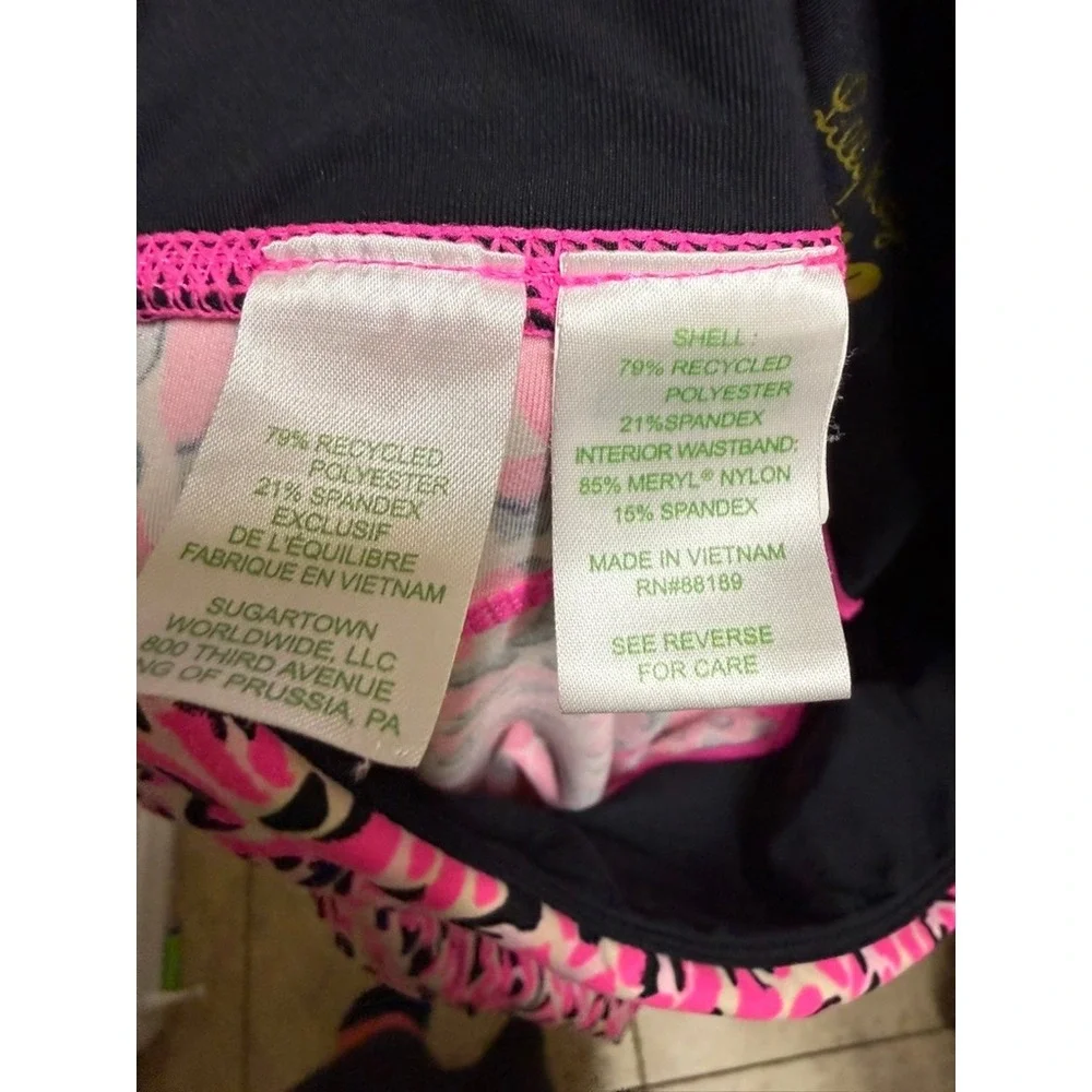 Lilly Pulitzer Weekender Leggings Pink Topaz Leopard‎ High Rise Pocket Active M